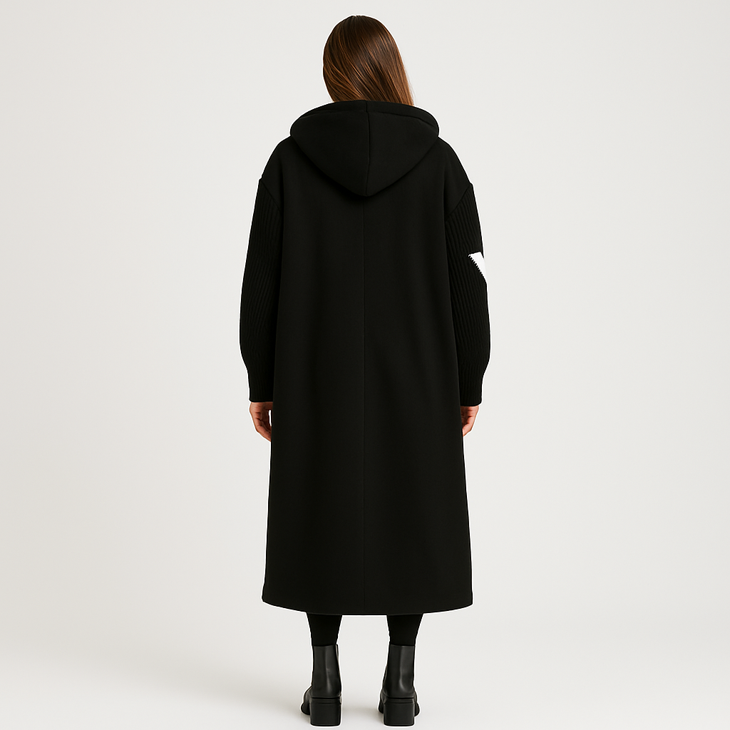 Alice™ | Women’s Coat with Knitted Sleeves and Hood