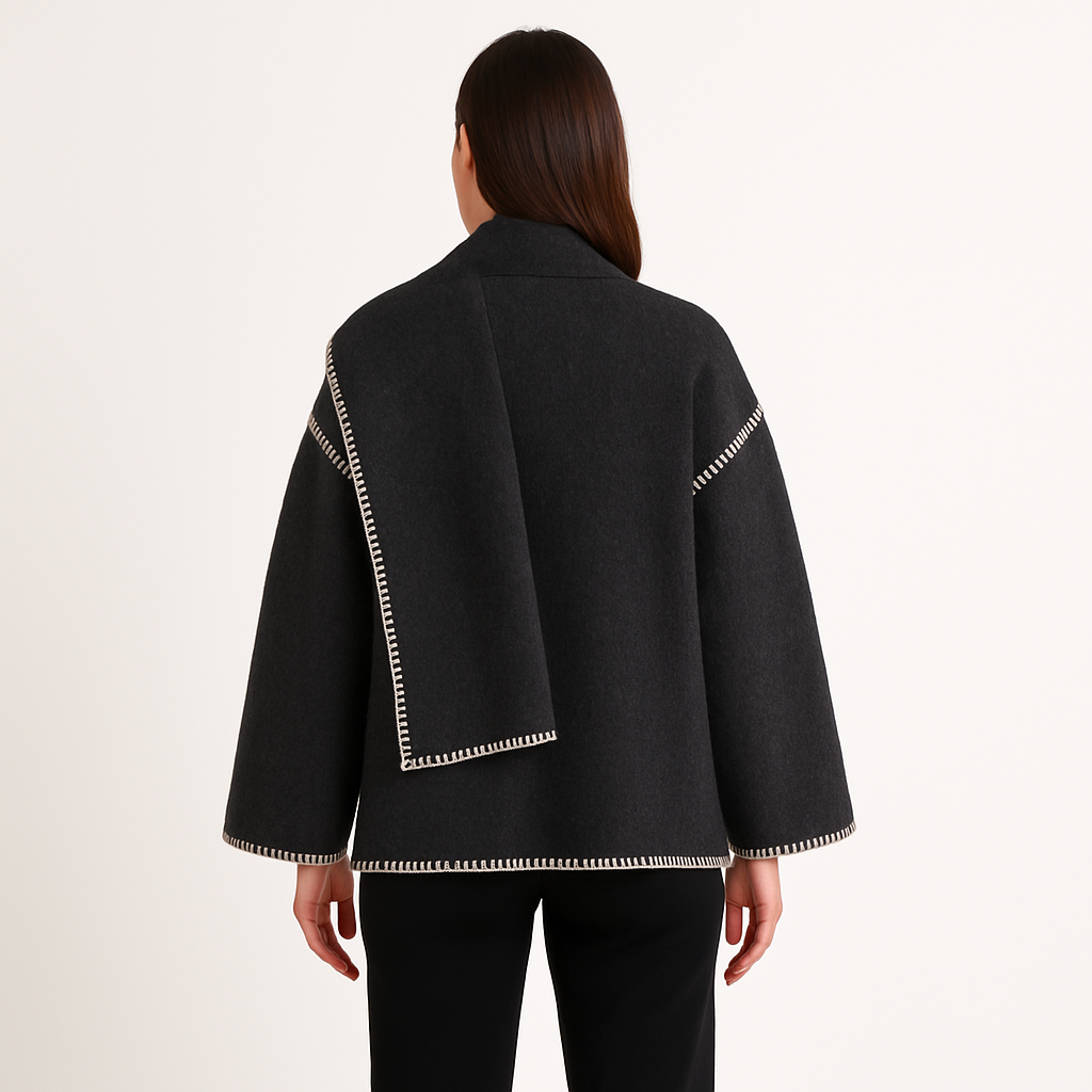 Natalie™ | Elegant Women’s Coat with Scarf