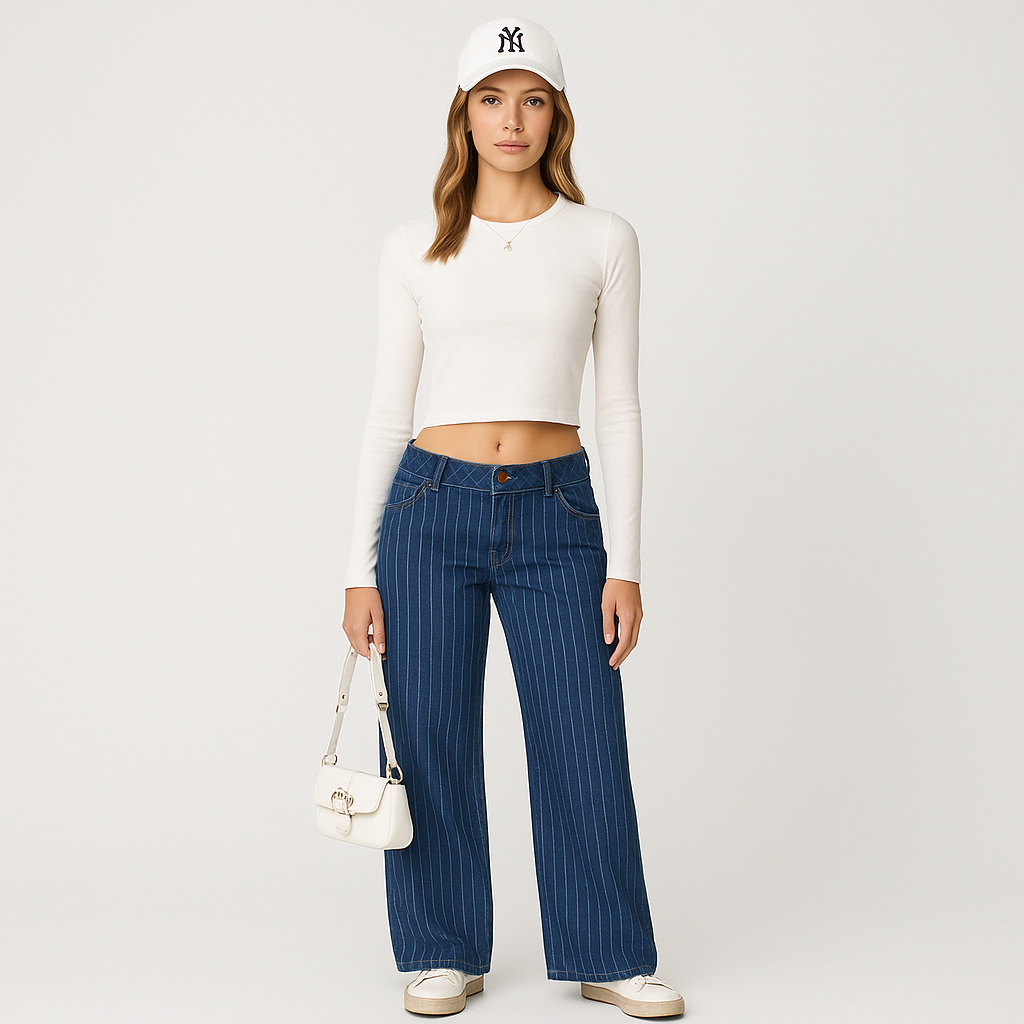 Abigail™ | Striped Low Rise Jeans