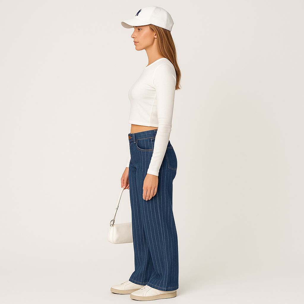 Abigail™ | Striped Low Rise Jeans