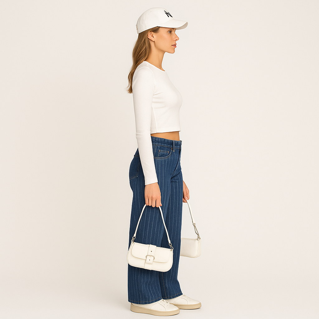 Abigail™ | Striped Low Rise Jeans