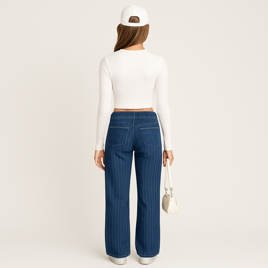 Abigail™ | Striped Low Rise Jeans