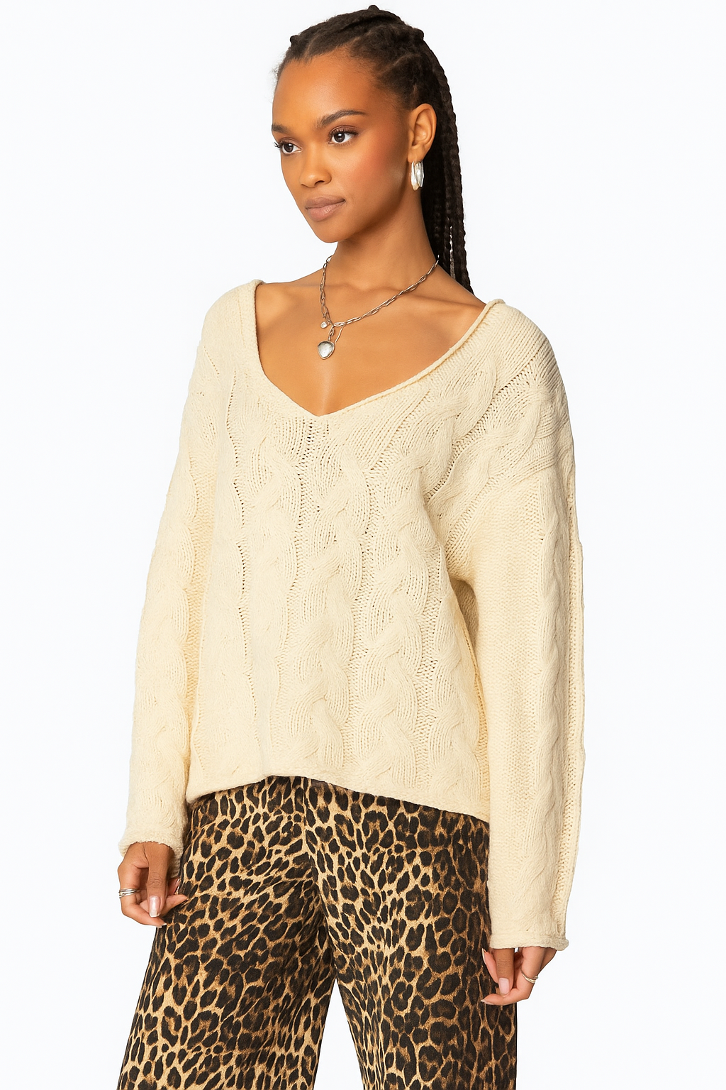 Olivia™ Oversized Cable Knit Sweater
