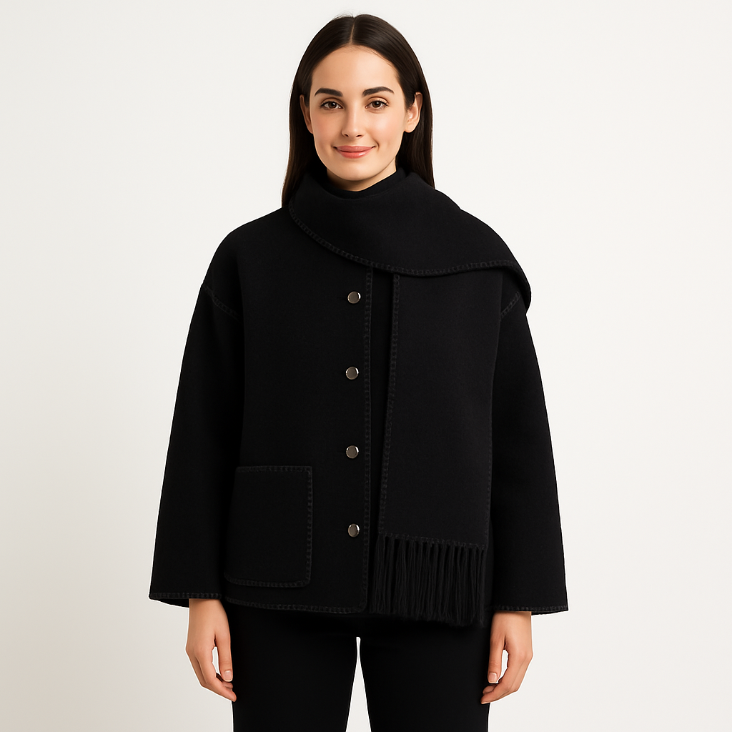 Natalie™ | Elegant Women’s Coat with Scarf