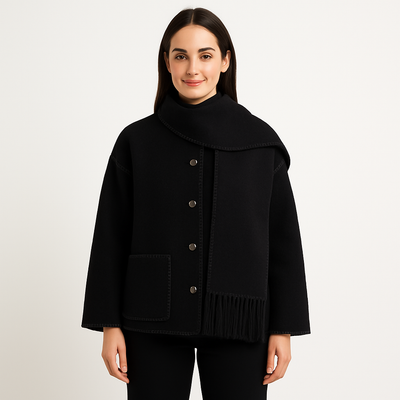 Natalie™ | Elegant Women’s Coat with Scarf