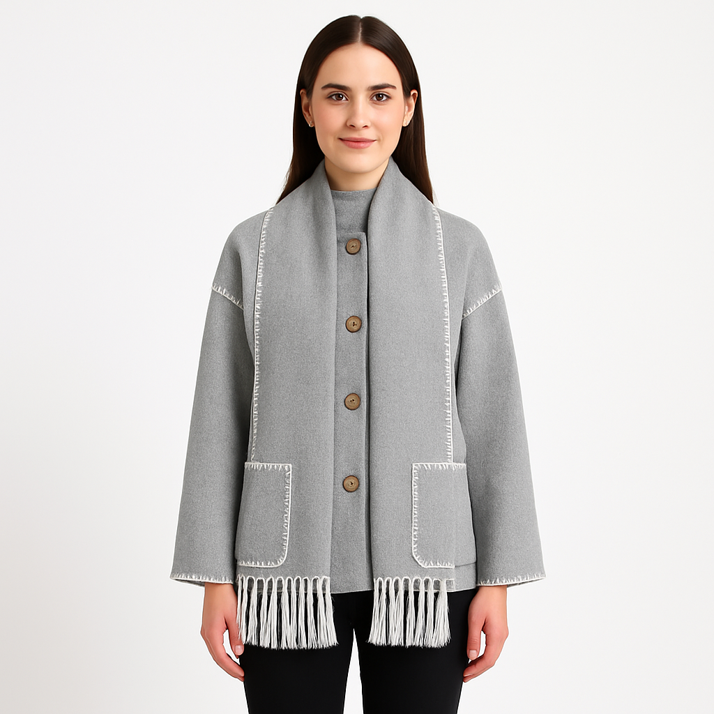 Natalie™ | Elegant Women’s Coat with Scarf