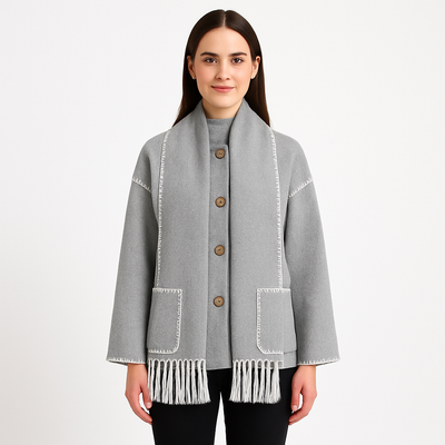Natalie™ | Elegant Women’s Coat with Scarf