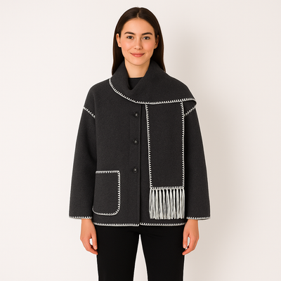 Natalie™ | Elegant Women’s Coat with Scarf