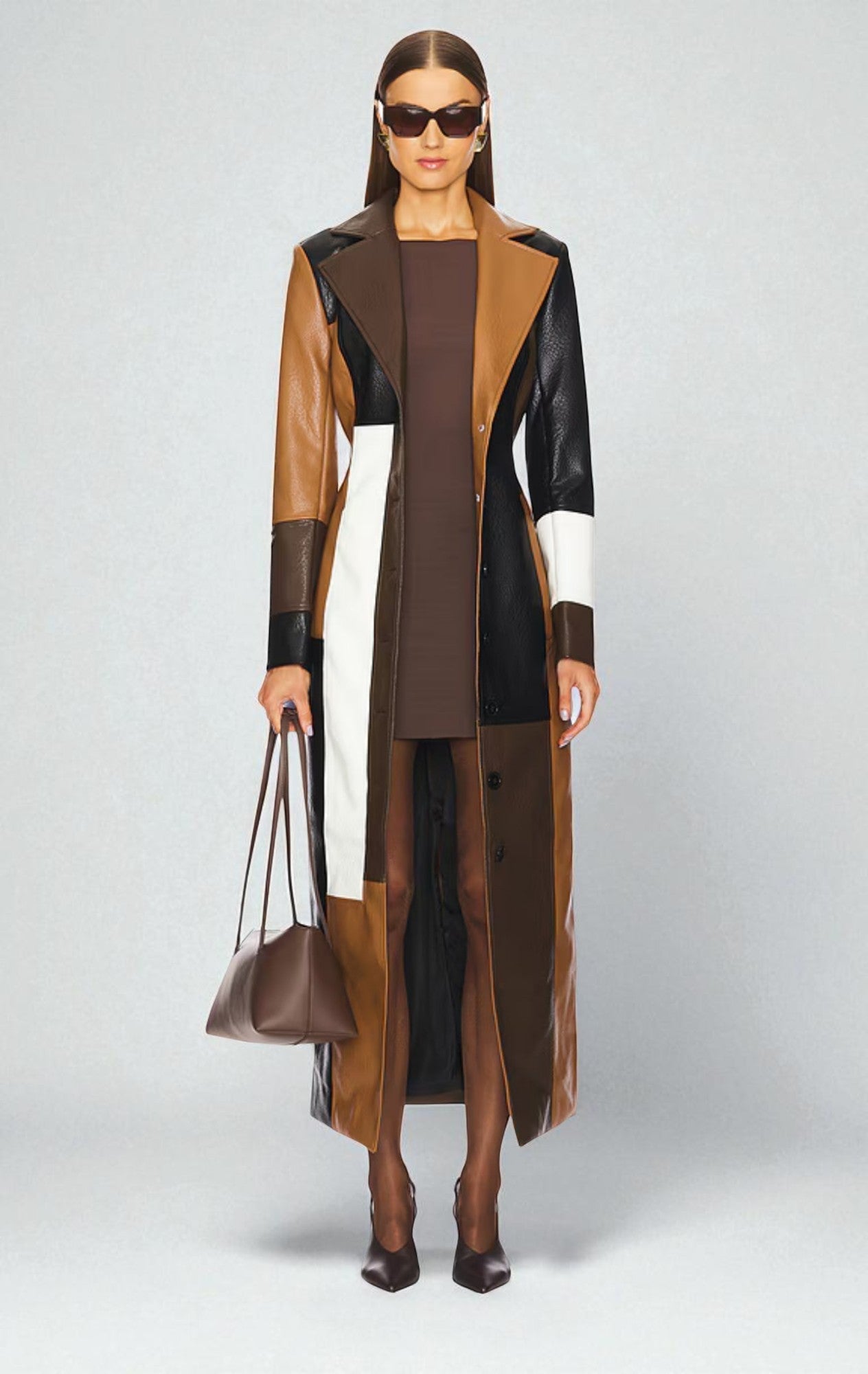 Rosaline™ Mosaic Leather Coat