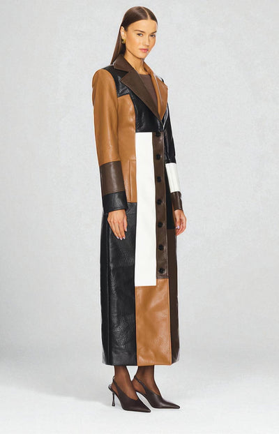 Rosaline™ Mosaic Leather Coat