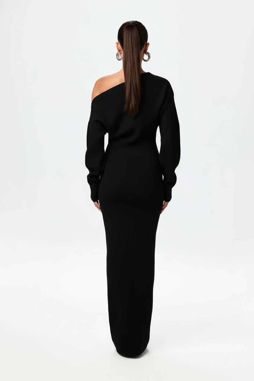Serena™ Knit | Off-Shoulder Maxi Jurk