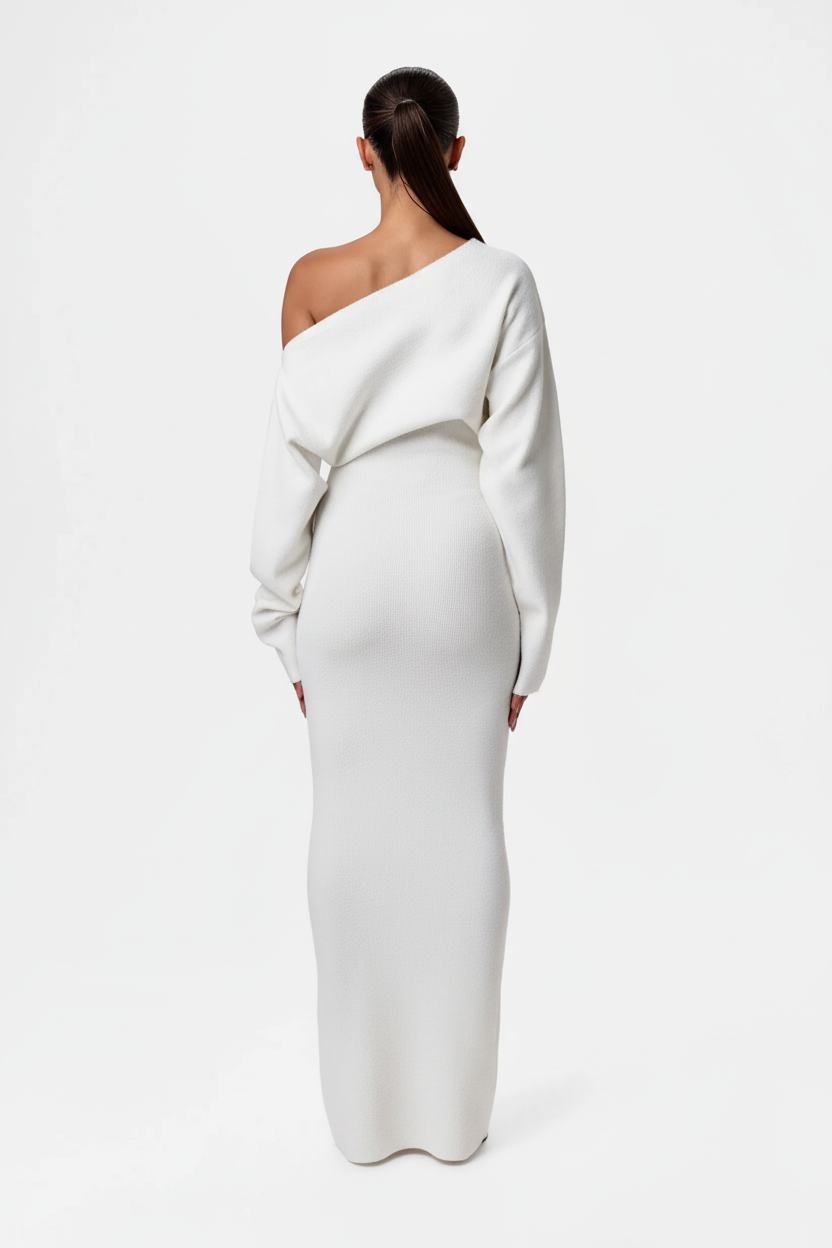 Serena™ Knit | Off-Shoulder Maxi Jurk
