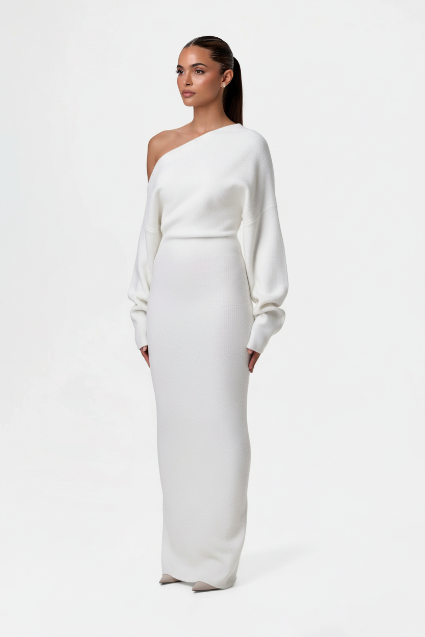 Serena™ Knit | Off-Shoulder Maxi Jurk