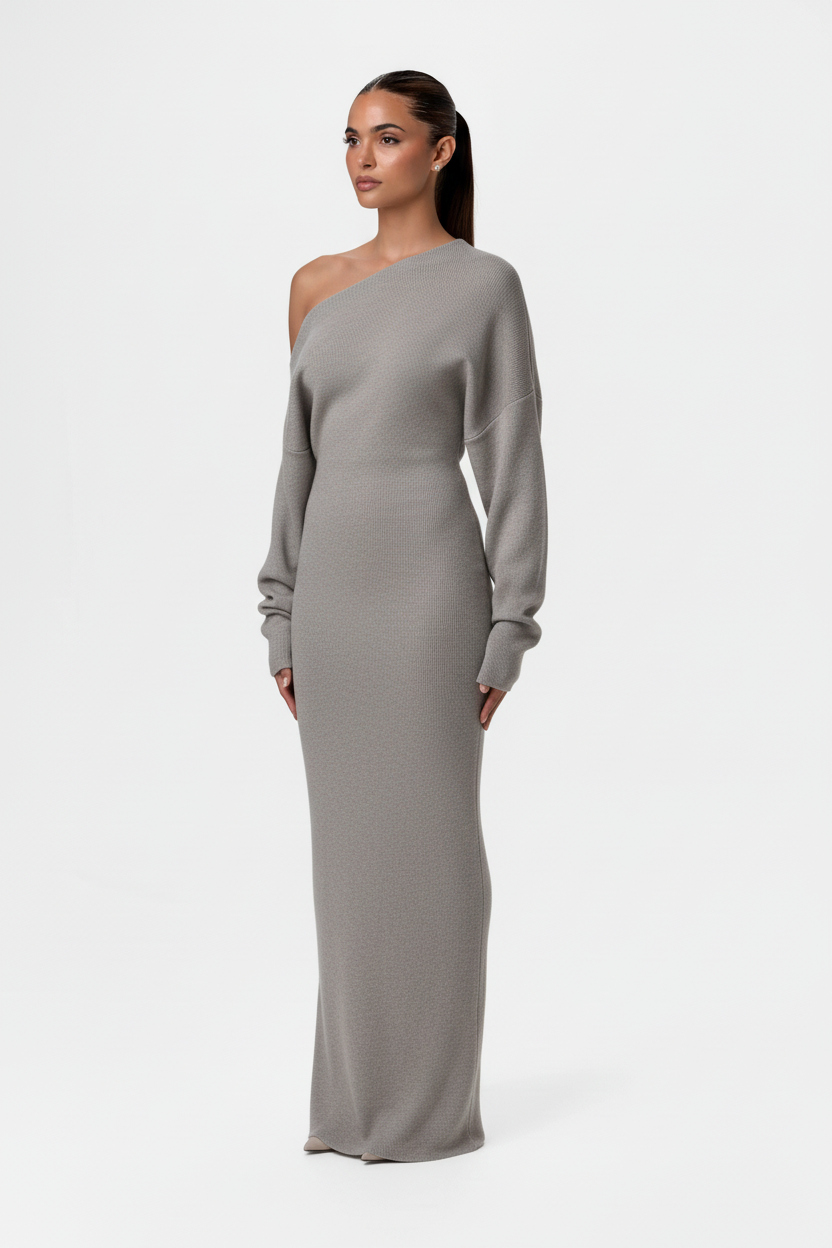 Serena™ Knit | Off-Shoulder Maxi Jurk
